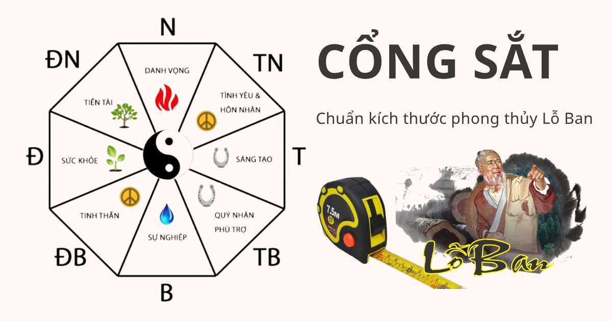 Kích thước cổng sắt chuẩn thước Lỗ Ban             